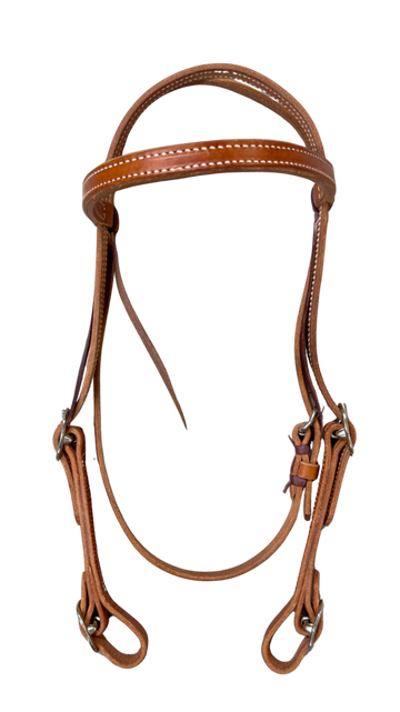 Medium Oiled & Stitched Browband Headstall w/Buckle Ends