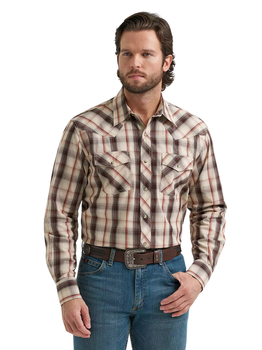 Wrangler Men's 20X Long Sleeve Two Pocket Western Snap Shirt