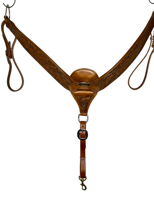 Cactus Saddlery  Breast Collar, roper, acorn and oak