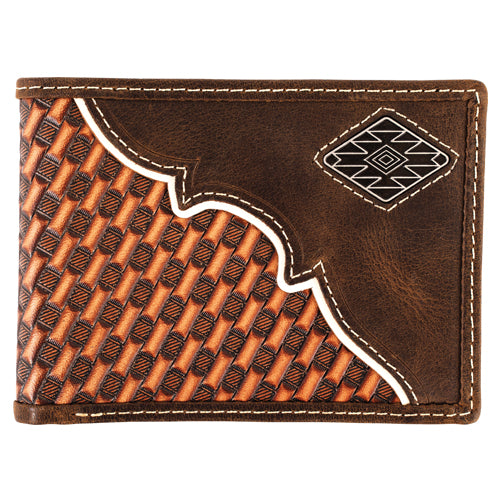 Red Dirt Hat Co. Bifold Wallet Basketweave Yoke and Concho