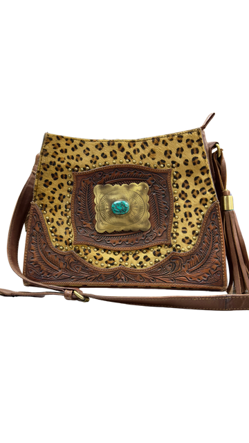 American Darling Conceal & Carry Cheetah Purse w/Turquoise Stone