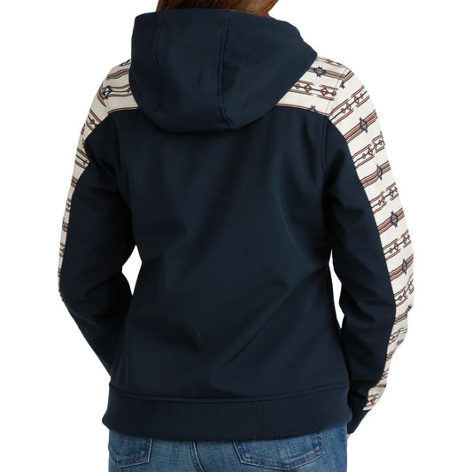 Cinch Women's Navy Western Stripe Bonded Hoodie