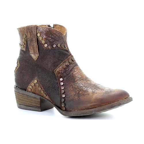 Womens Circle G Star Inlay & Studs Ankle Boot