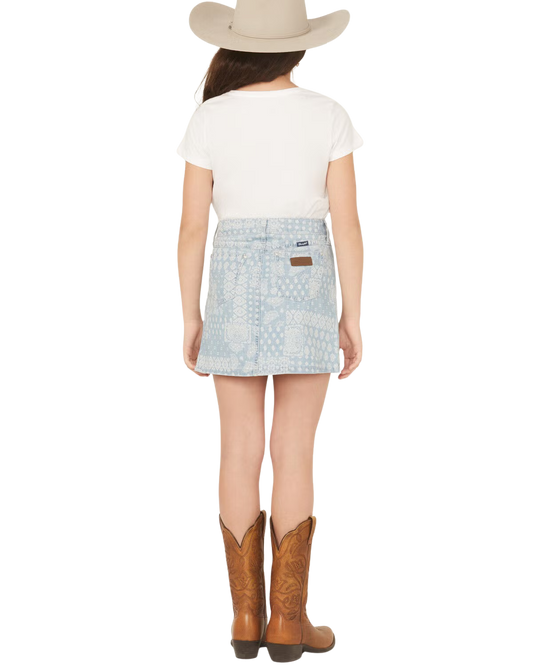 Wrangler Girl's Elaina Bandana Denim Skirt