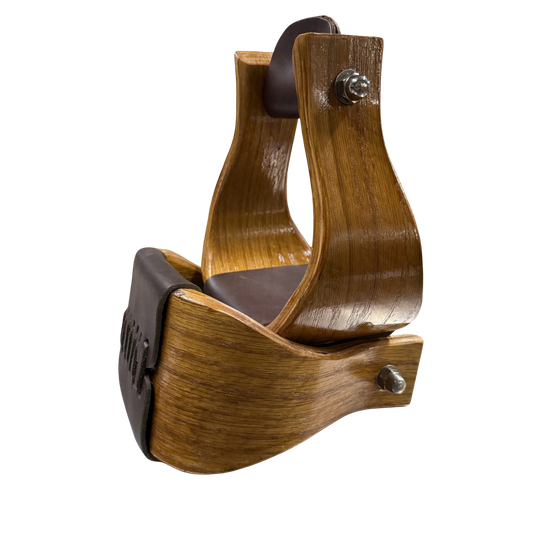 4" Oak Wood Bell Stirrups