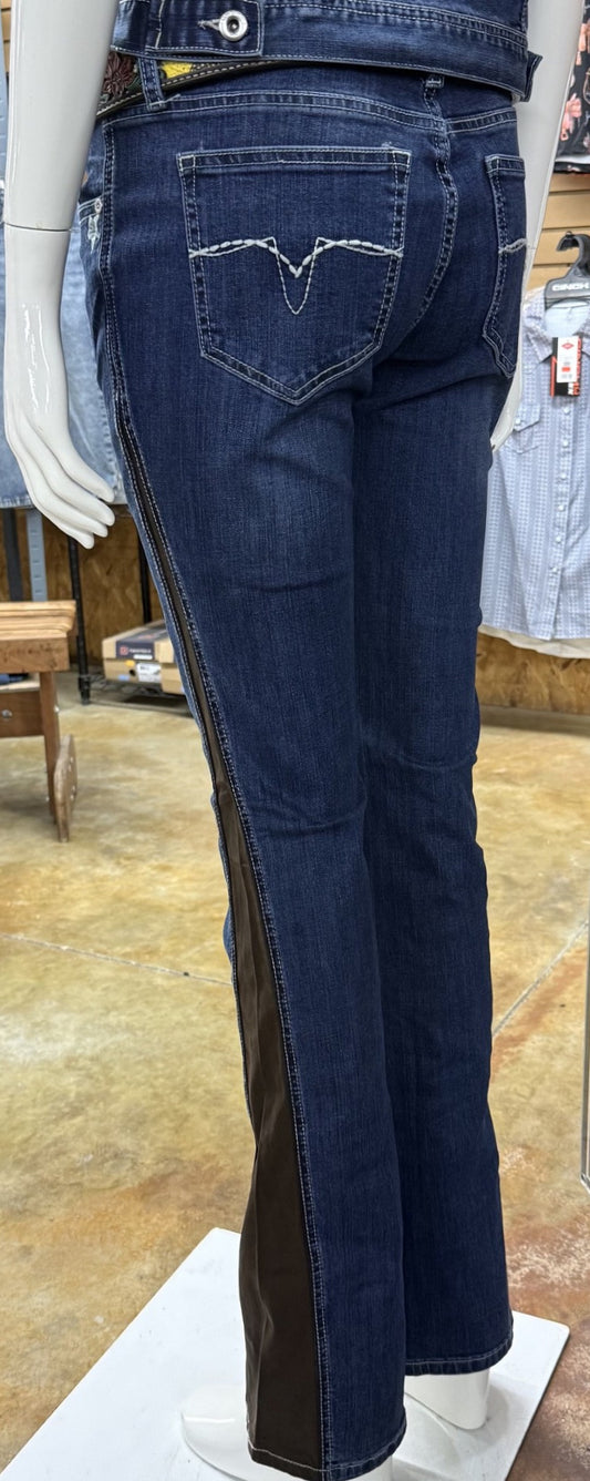 Grace in LA Women's Jeans with Front Cowboy Embroidery