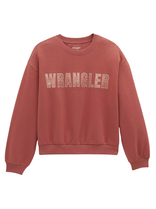 Wrangler Women's Withered Rose Logo Canyon Crew Pullover