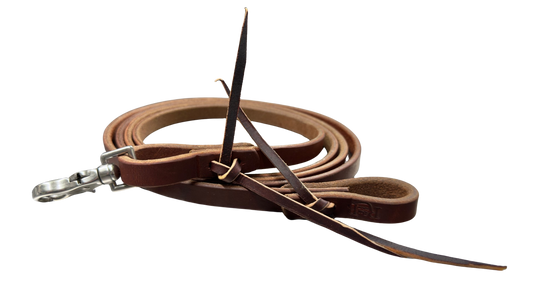 R Bar B 1/2" Heavy Harness Roper Reins w/Scissor Snaps and Water Loops
