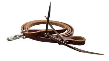 R Bar B 5/8" Heavy Harness Roper Reins, Scissor Snap and Water Loops