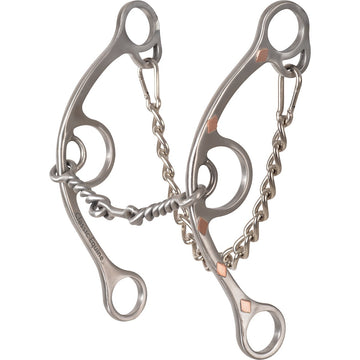 Classic Equine Sherry Cervi Diamond Shank Barrel Bit with Twisted Wire Dogbone