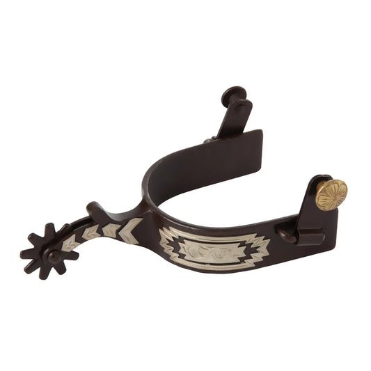 Weaver Men's Spurs with Engraved German Silver Trim
