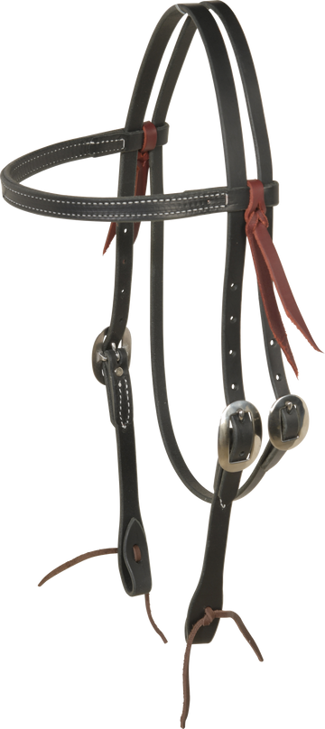 Berlin Custom Leather Stitched Black Browband Headstall