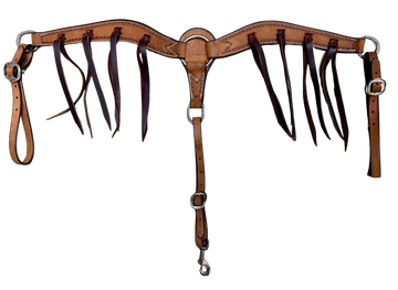 Scott Thomas 2" Roughout Breast Collar w/Rope Border & Tie Strings