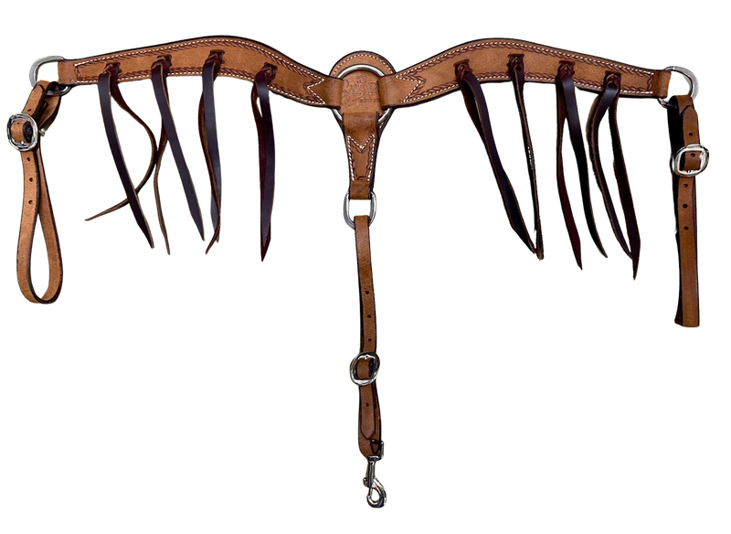 Scott Thomas 2" Roughout Breast Collar w/Rope Border & Tie Strings