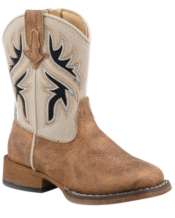 Roper Toddler Kid's Draftmaster Tan Western Boots