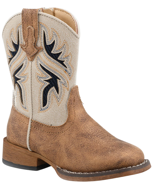 Roper Toddler Kid's Draftmaster Tan Western Boots