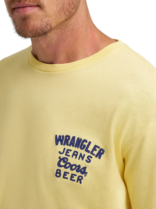 Wrangler X Coors Logo Men's Buff Yellow T-Shirt