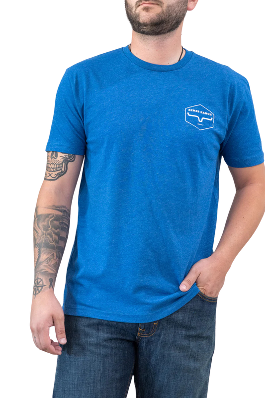 Kimes Men's Heather Cool Blue Wooden Hex T-Shirt