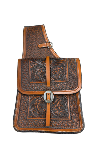 Circle Y Hand Tooled Leather Saddle Bag