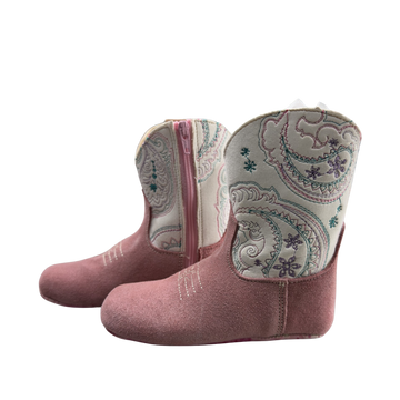 Tin Haul Infant Girl's Paisley Pink Boot w/Prancing Horses Sole
