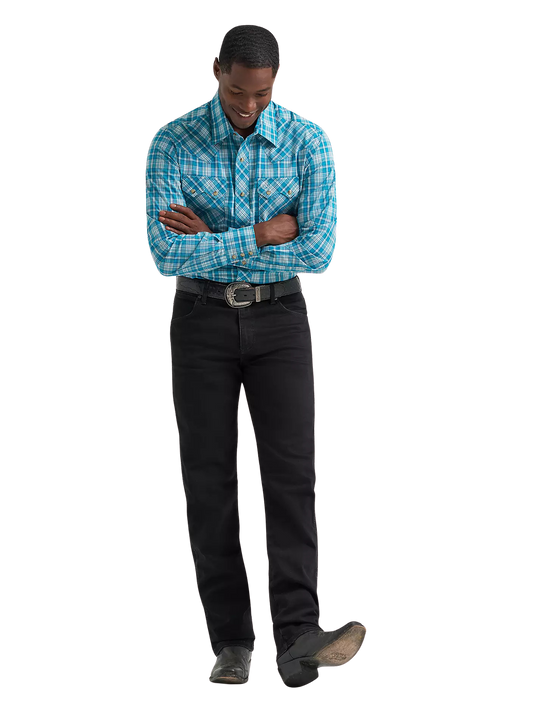 Wrangler Men's Retro Long Sleeve Sawtooth Snap Pocket Western Shirt