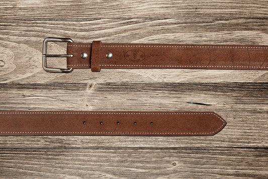 Texas Saddlery Men's Brown Roughout Belt
