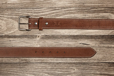 Texas Saddlery Men's Brown Roughout Belt