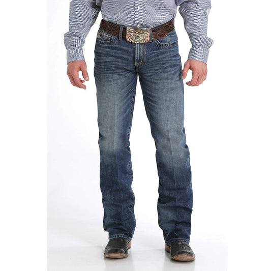 Cinch Men's Grant Medium Stone Denim Boot Cut Jeans