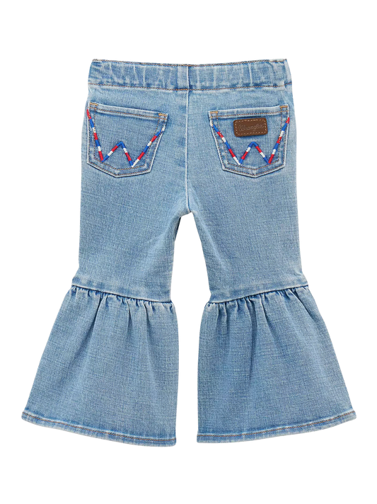Wrangler Little Girl's Ruffle Leg Flare Jean
