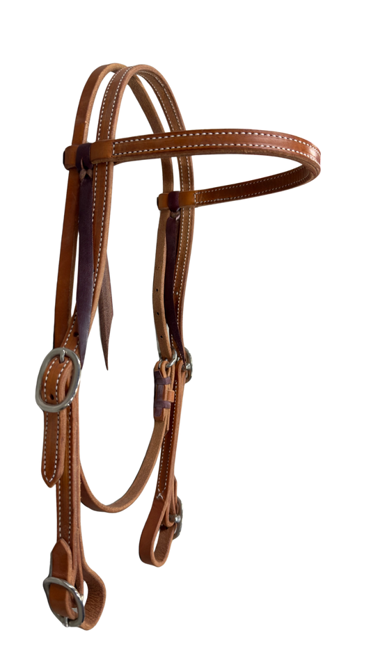 Medium Oiled & Stitched Browband Headstall w/Buckle Ends