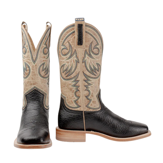 Hyer Men's Sawyer Boots-Black/Tan Bullhide