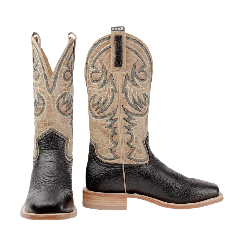 Hyer Men's Sawyer Boots-Black/Tan Bullhide