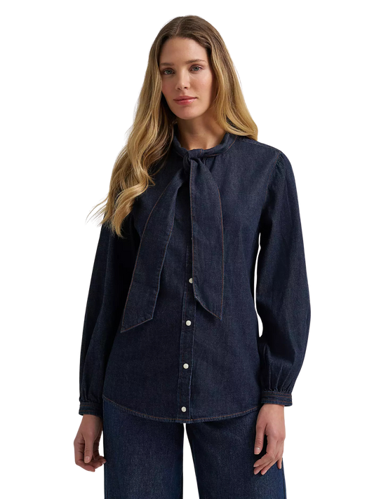 Wrangler Women's Denim Bow Snap Shirt