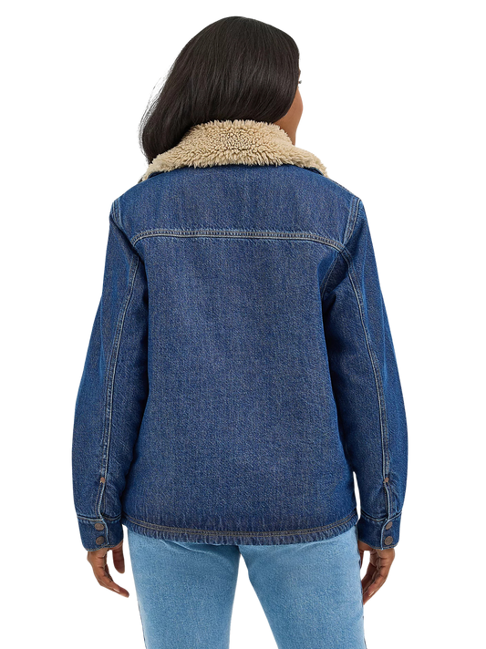 Wrangler Women's Western Sherpa Lined Denim Range Coat