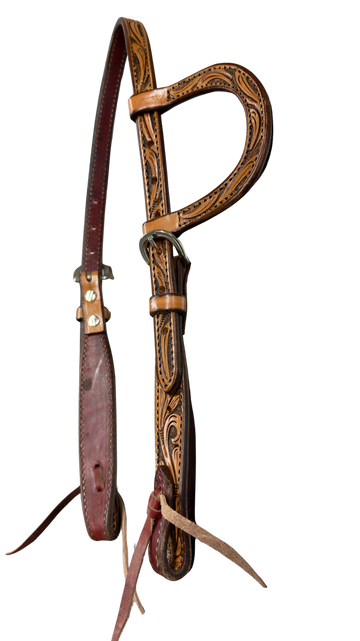 Scott Thomas One Ear Antique Finish Floral Headstall