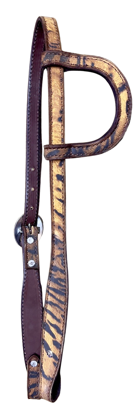 Scott Thomas Tiger Print Leather One Ear Headstall