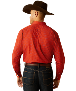 Ariat Men's Wrinkle Free Orange Lucian Classic Fit Shirt