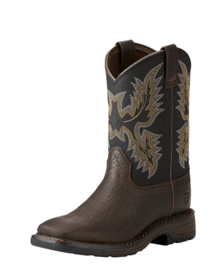 Ariat Kid's WorkHog Wide Square Toe Bruin Brown Boot