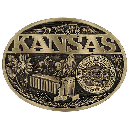 Kansas State Heritage Attitude Buckle