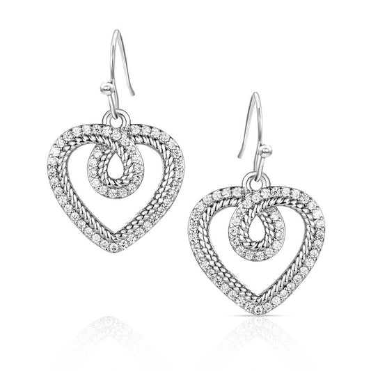 Montana Silversmiths Heart of Radiance Crystal Dangle Earrings