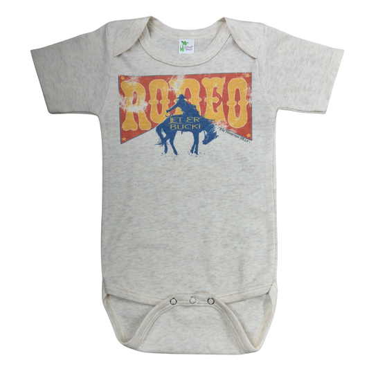 "Rodeo" Infant Short Sleeve Oatmeal Onesie