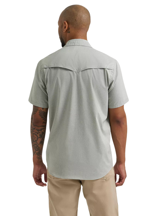 Wrangler All Terrain Gear Drover Iceburg Green Short Sleeve Utility Shirt