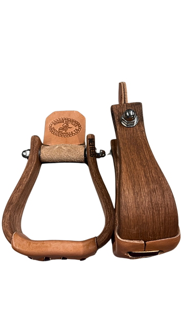 Nettles 2" Gunstock Oiled Chisholm Youth Stirrups