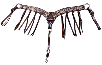 R Bar B Cheetah Print w/Lace 2" Breast Collar