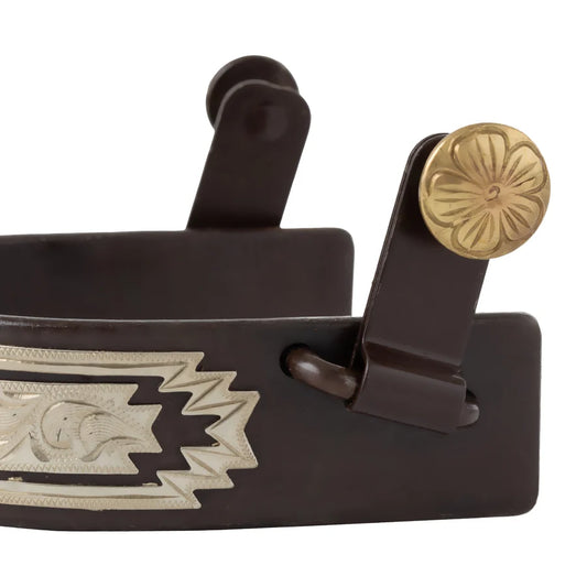Weaver Men's Spurs with Engraved German Silver Trim
