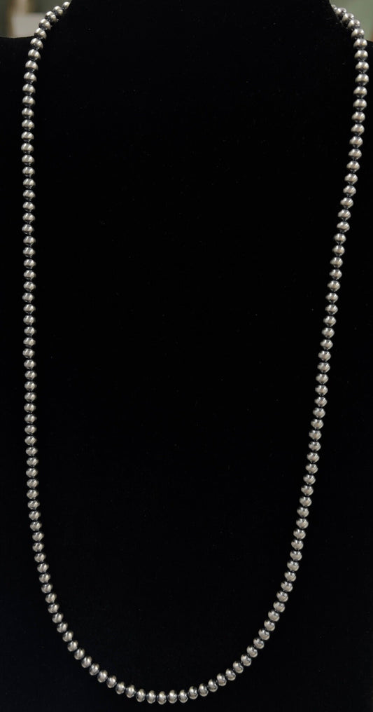 Navajo Pearl Necklace 24"-4mm