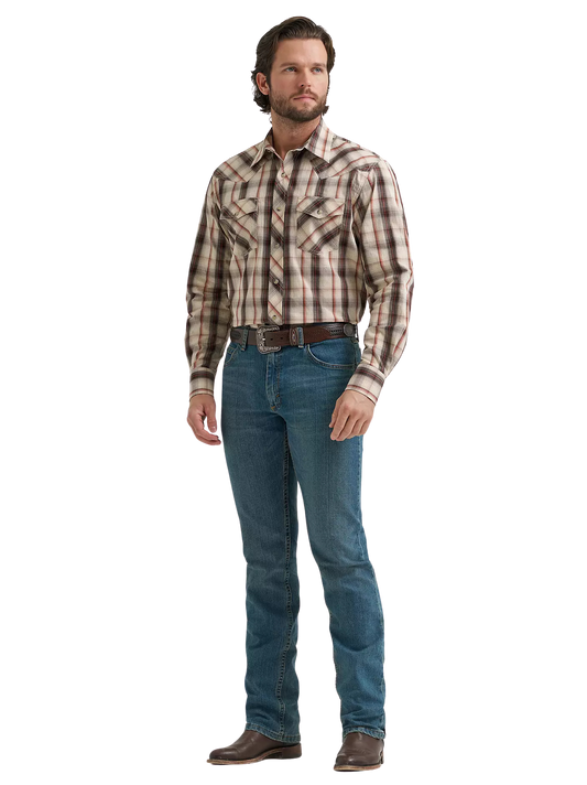 Wrangler Men's 20X Long Sleeve Two Pocket Western Snap Shirt