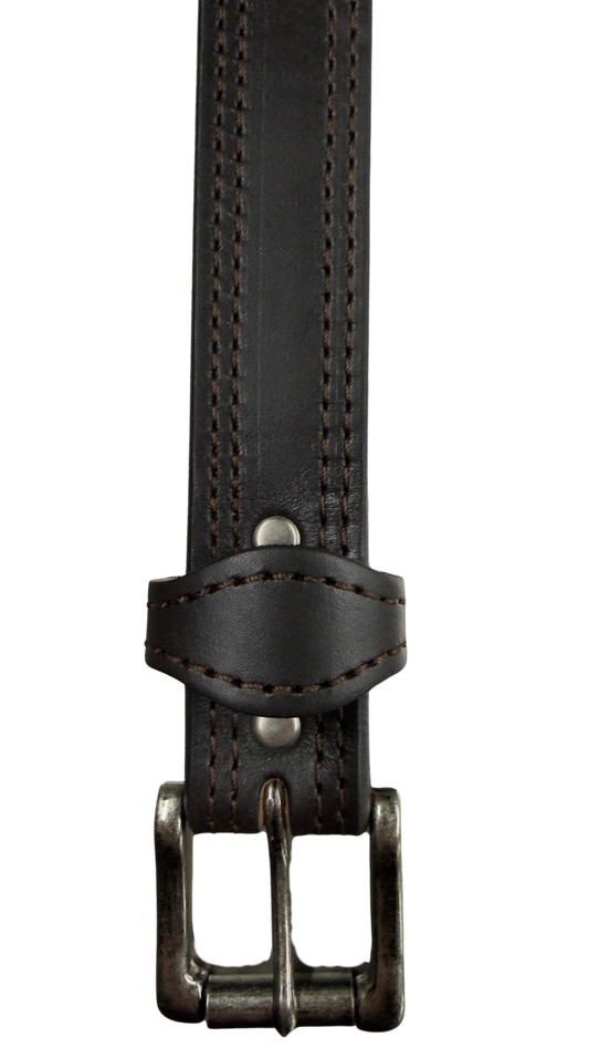 Heritage Men's The Texan Dark Brown Double Stitched Work Belt