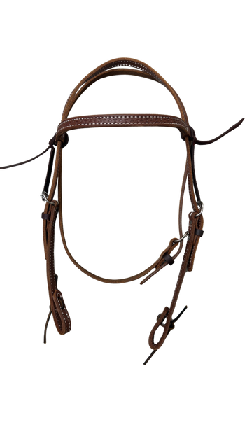 HR 5/8" Running W Tooled Heavy Oil Browband Headstall