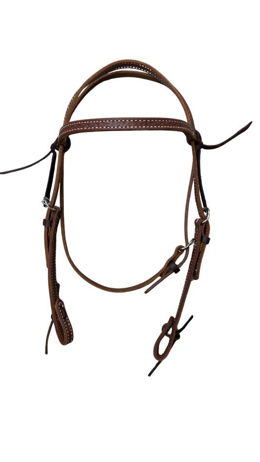 HR 5/8" Running W Tooled Heavy Oil Browband Headstall
